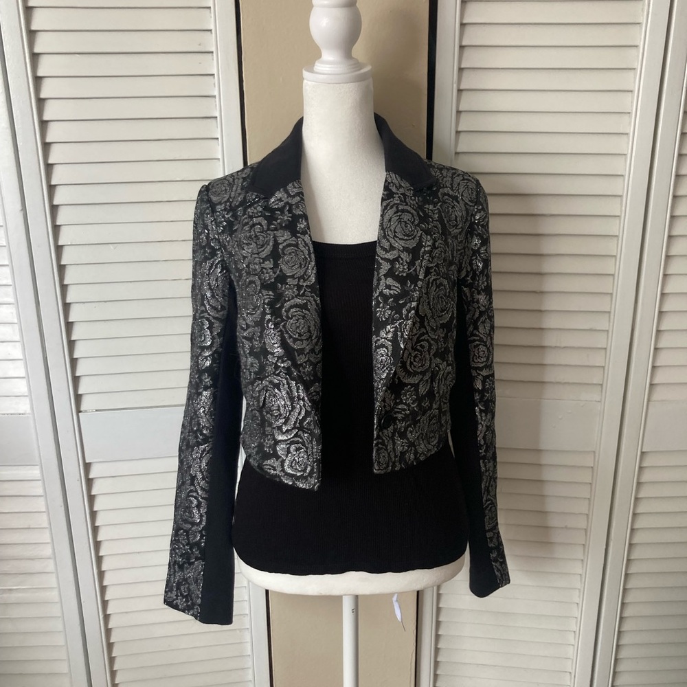 Free People Silver thread bolero jacket. Size 2